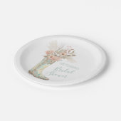 Western Cowgirl Blumenschuhe Dusche Pappteller (Schrägansicht)