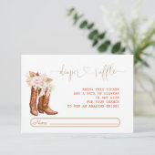 Western Cowgirl Blumenstiefel Windelknipsen Begleitkarte (Stehend Vorderseite)