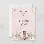Western Cowgirl Boot Geburtstag Danke Karte (Rückseite)