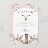 Western Cowgirl Boot Geburtstag Danke Karte (Vorne/Hinten)