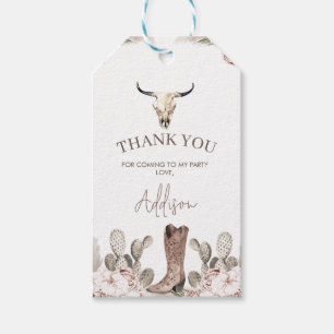 Western Cowgirl Boot Geburtstagsgeschenk-Tag Geschenkanhänger