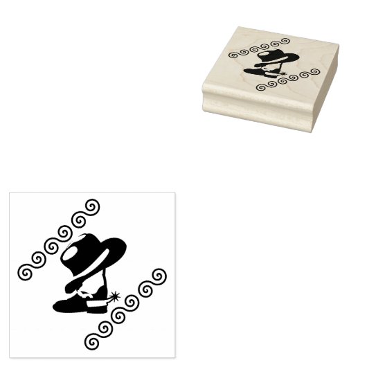 Western Cowgirl Boots and Hat Gummistempel (Stempel)