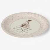 Western Cowgirl Boots and Lace Bridal Shower Pappteller (Schrägansicht)