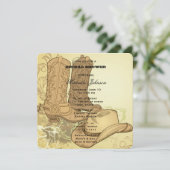 Western Cowgirl Boots Hat Brautparty Einladung (Stehend Vorderseite)