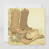 Western Cowgirl Boots Hat Brautparty Einladung (Rückseite)