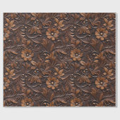 Western Cowgirl Brown Blume Geschenkpapier (Flach)