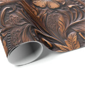 Western Cowgirl Brown Blume Geschenkpapier (Rolleneckpunkt)