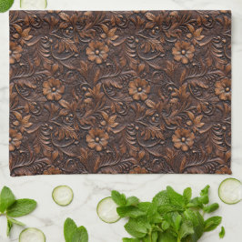 Western Cowgirl Brown Blume Geschirrtuch