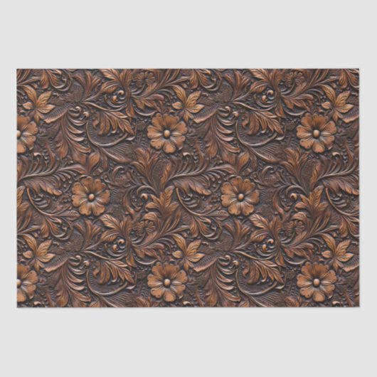 Western Cowgirl Brown Blume Seidenpapier (Vorderseite)