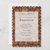 Western Cowgirl Brown Blumenblume Imitate Leather Einladung (Vorderseite)