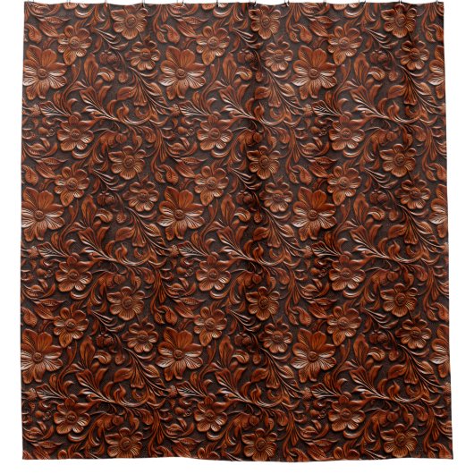 Western Cowgirl Brown Floral Duschvorhang (Vorderseite)
