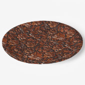 Western Cowgirl Brown Floral Pappteller (Schrägansicht)