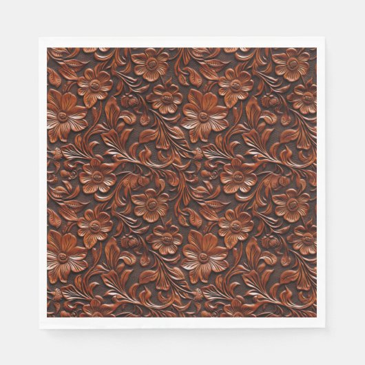 Western Cowgirl Brown Floral Serviette (Vorderseite)