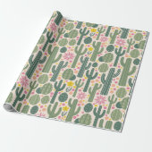 Western Cowgirl Cactus Desert Floral Pattern Geschenkpapier (Ungerollt)