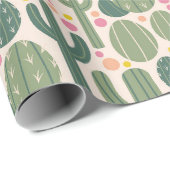 Western Cowgirl Cactus Desert Floral Pattern Geschenkpapier (Rolleneckpunkt)