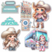Western Cowgirl Country Music Star Custom Aufkleber (Vorderseite)