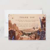 Western Cowgirl Cowboy First Birthday Dankeskarte (Vorderseite)