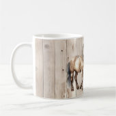 Western Cowgirl Cowboy Horse Faux Wood Kaffeetasse (Links)
