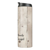 Western Cowgirl Cowboy Horse Faux Wood Thermosbecher (Nach rechts gedreht)