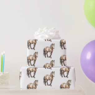 Western-Cowgirl-Cowboy-Pferd-Geburtstag Geschenkpapier