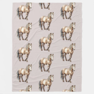 Western-Cowgirl-Cowboy-Pferde Fleecedecke
