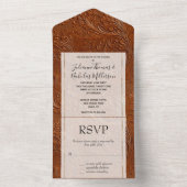 Western Cowgirl Cowboy Tan Brown Bohemisch All In One Einladung (Innen Boden)