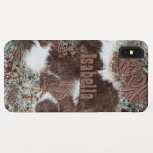 Western Cowgirl Cowhide Brown Leather Case-Mate iPhone Hülle (Rückseite (Horizontal))