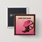 Western Cowgirl Custom Button (Vorne & Hinten)