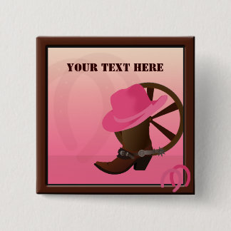 Western Cowgirl Custom Button