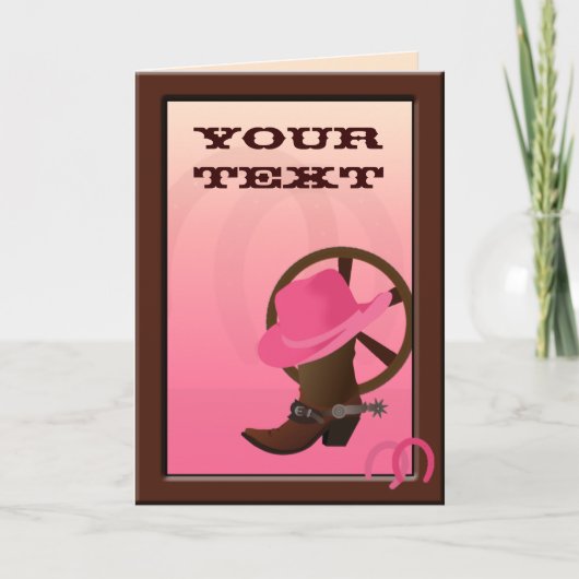 Western Cowgirl Custom Grußkarte Karte (Vorderseite)
