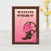 Western Cowgirl Custom Grußkarte Karte (Gelbe Blume)