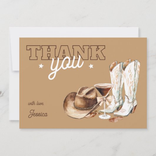 Western Cowgirl Dirty Thirty 30th Birthday Party Dankeskarte (Vorderseite)