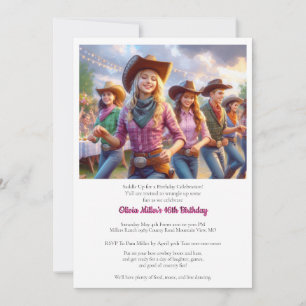 Western-Cowgirl-Einladung zur 16. Geburtstagsfeier Einladung