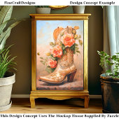 Western Cowgirl Fashion Boot-Rose DF9LF Decoupage Seidenpapier