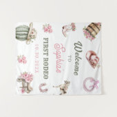 Western Cowgirl First Rodeo Birthday Party Wandteppich (Vorderseite (Horizontal))