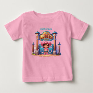Western Cowgirl First Rodeo Geburtstag Custom Baby T-shirt