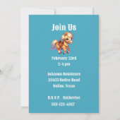 Western Cowgirl First Rodeo Geburtstag Custom Einladung (Rückseite)