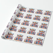 Western Cowgirl First Rodeo Geburtstag Custom Geschenkpapier (Ungerollt)