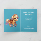 Western Cowgirl First Rodeo Geburtstag Custom Karte (Innenseite)