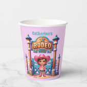 Western Cowgirl First Rodeo Geburtstag Custom Pappbecher (Vorderseite)