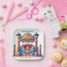 Western Cowgirl First Rodeo Geburtstag Custom Pappteller