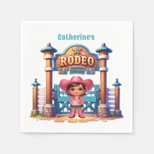 Western Cowgirl First Rodeo Geburtstag Custom Serviette