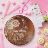 Western Cowgirl Floral Dream Catcher Geburtstag Pappteller (Party)