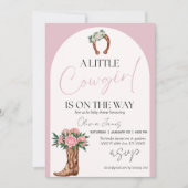 Western Cowgirl Foto Babydusche Einladung (Vorderseite)