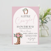 Western Cowgirl Foto Babydusche Einladung (Stehend Vorderseite)