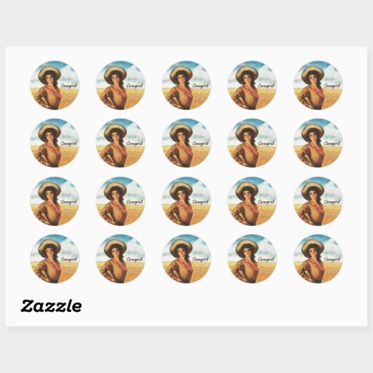 Western Cowgirl Frauen Stickers (Blatt)