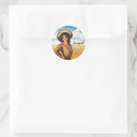 Western Cowgirl Frauen Stickers (Tasche)