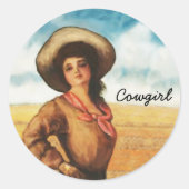 Western Cowgirl Frauen Stickers (Vorderseite)