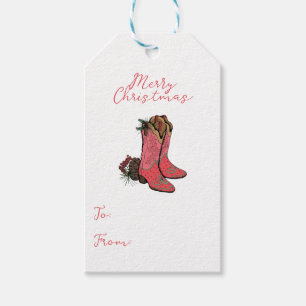 Western Cowgirl frohe Weihnachten bis von Geschenk Geschenkanhänger