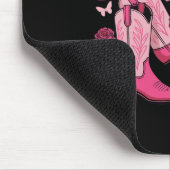 Western Cowgirl geben Brustkrebs die Boot Awaren Mousepad (Ecke)